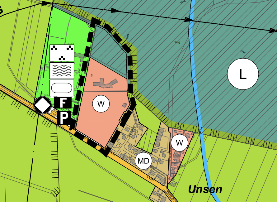 Flächennutzungsplan Unsen Neu - Quelle. Stadt Hameln