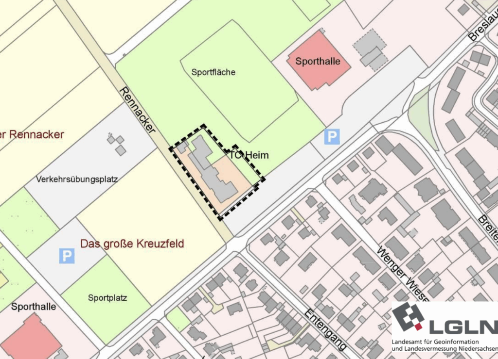 Plangebiet Breslauer Allee - Quelle: LGLN