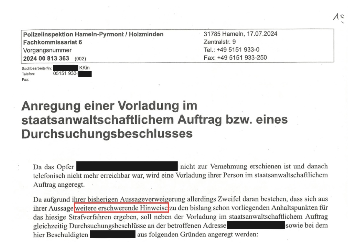 Die Kripo-Beamtin suchte nach erschwerenden Hinweisen, der Staatsanwaltschaft fiel dieser Verstoß nicht auf